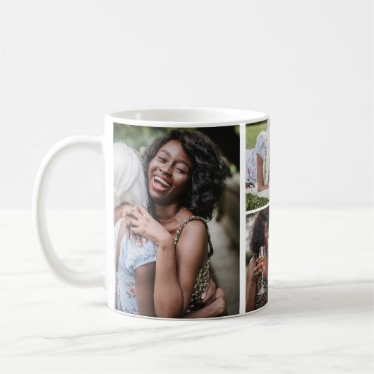 4-Foto-Collage-Vorlage personalisiert Kaffeetasse (Links)