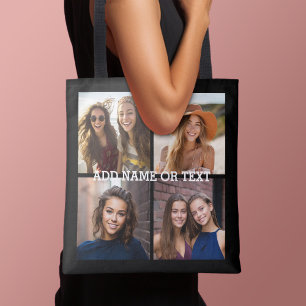 4-Foto-Collage - WÄHLEN SIE IHRE HINTERGRUNDFARBE Tasche