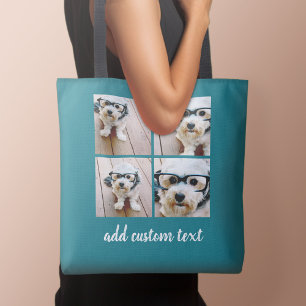 4-Foto-Collage - WÄHLEN SIE IHRE HINTERGRUNDFARBE Tasche