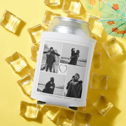 4 Foto Collage Wedding Anniversary Name & Datum Dosenkühler (In Situ Sommer)