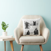 4 Foto Collage Wedding Anniversary Name & Datum Kissen (Stuhl )