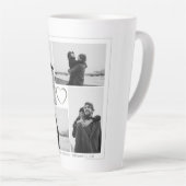 4 Foto Collage Wedding Anniversary Name & Datum Milchtasse (Rechte Ecke)