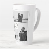 4 Foto Collage Wedding Anniversary Name & Datum Milchtasse (Rechte Ecke)