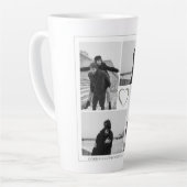 4 Foto Collage Wedding Anniversary Name & Datum Milchtasse (Linke Ecke)