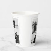 4 Foto Collage Wedding Anniversary Name & Datum Pappbecher (Links)