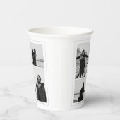 4 Foto Collage Wedding Anniversary Name & Datum Pappbecher (Rechts)