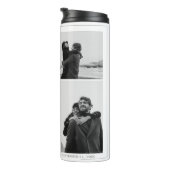 4 Foto Collage Wedding Anniversary Name & Datum Thermosbecher (Nach rechts gedreht)