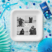 4 Foto Collage Wedding Brautparty Pappteller (Party)