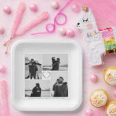 4 Foto Collage Wedding Brautparty Pappteller (Party)