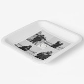 4 Foto Collage Wedding Brautparty Pappteller (Gewinkelt)