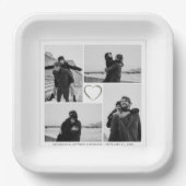 4 Foto Collage Wedding Brautparty Pappteller (Vorderseite)