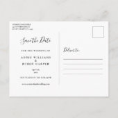 4 Foto Collage Wedding Gold Script Save the Date Postkarte (Rückseite)