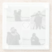 4 Foto Collage Wedding Jubiläum  Glasuntersetzer (Rückseite)