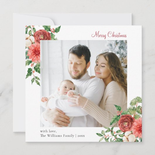 4 Foto Collage Weihnachtskarte (Vorderseite)