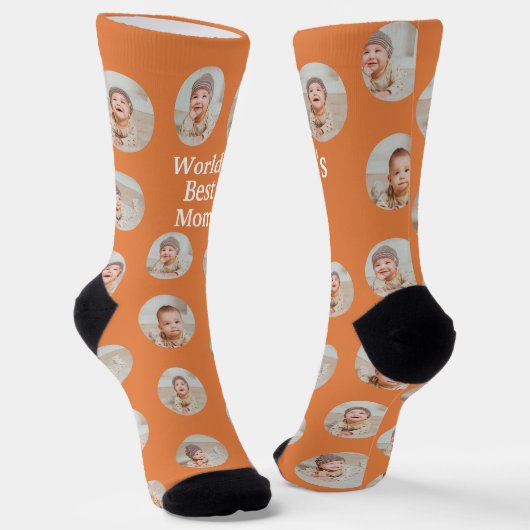 4 Foto Collage Weltbeste Mutter Socken (Gewinkelt)