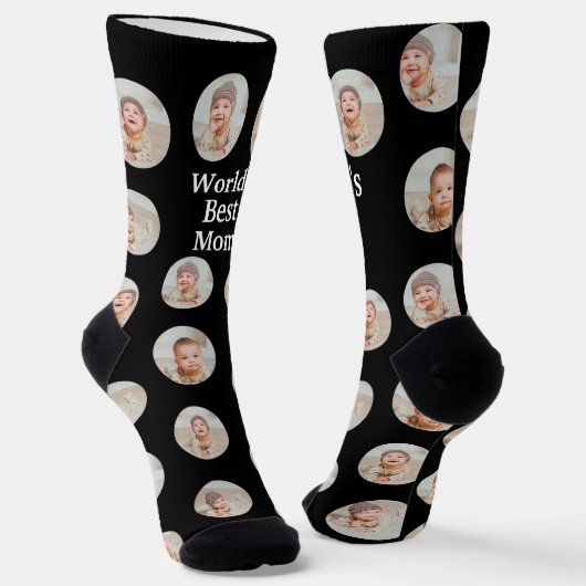 4 Foto Collage Weltbeste Mutter Socken (Gewinkelt)