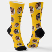 4 Foto Collage Welten Bester Vater Socken (Gewinkelt)