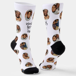 4 Foto Collage Welten Bester Vater Socken