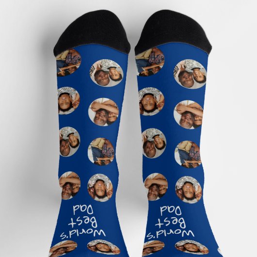 4 Foto Collage Welten Bester Vater Socken (Oben)