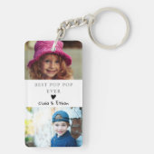 4 Foto Collage Wir Liebe Sie der beste Pop Pop je Schlüsselanhänger (Rückseite)