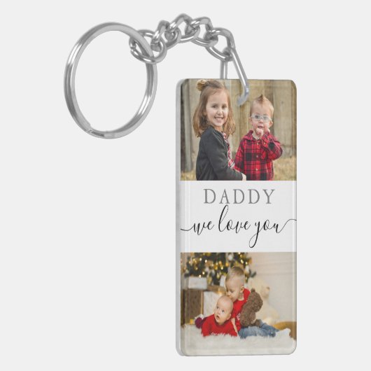 4 Foto Collage Wir Liebe Sie der beste Vater alle Schlüsselanhänger (Vorderseite links)