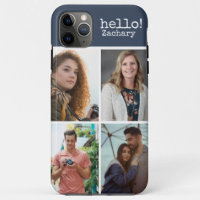 4 Foto Dark Blue Personalisiert I Telefongehäuse