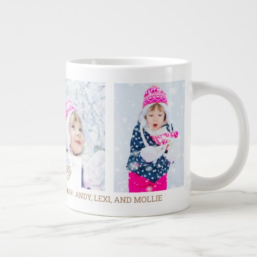 4 Foto Dashing durch Schnee Weihnachten Großeltern Jumbo-Tasse (Rechts)