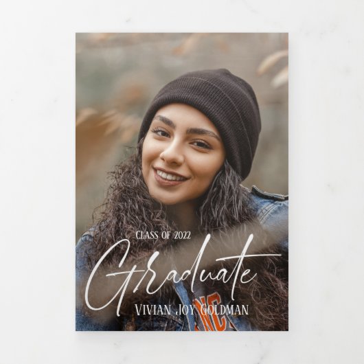 4 Foto Dreifache Abschluss-Ankündigungskarte Dreifach Gefaltete Urlaubskarte (Cover)