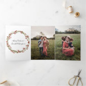 4 Foto Dreifache Weihnachtskarte Aquarell Dreifach Gefaltete Urlaubskarte (Innenseite)