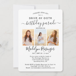 4-Foto-Drive-by-Social Distancing Geburtstagsparte Einladung