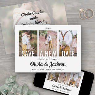 4 Foto Einfache Moderne Hochzeit Aufschub Änderung Save The Date