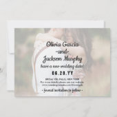 4 Foto Einfache moderne Hochzeitseröffnungsänderun Save The Date (Rückseite)