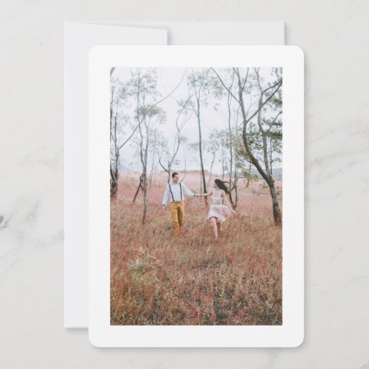 4 Foto Einfache moderne Kalligraphie Elegante Hoch Einladung (Rückseite)