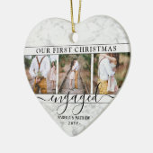 4 Foto Erste Weihnachten Verlobte Imitate Marmorhe Keramik Ornament (Links)