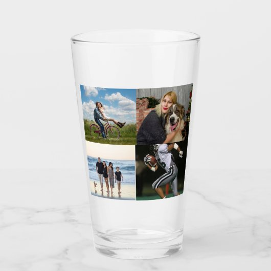 4-Foto-Familien-Collage Glas (Vorderseite)