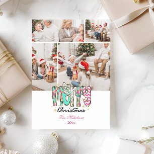 4 Foto Farbige Retro Fröhliche Weihnachten