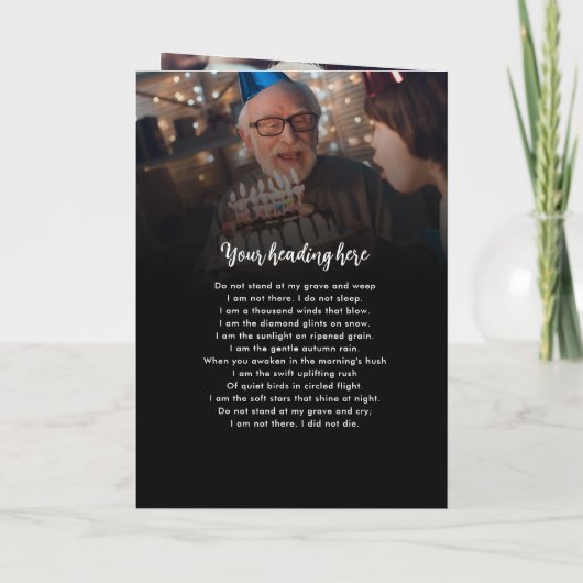 4-Foto-Feier zum Leben / Beerdigung / Gedenkfeier Programm (Rückseite)