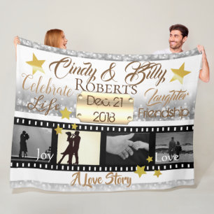 4 Foto Film Star Filmrolle Silver Bokeh und Gold Fleecedecke