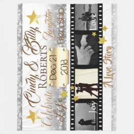 4 Foto Film Star Filmrolle Silver Bokeh und Gold Fleecedecke