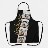 4 Foto Film Strip Collage Script Name schwarz Schürze (Vorderseite)