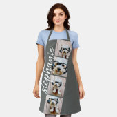 4 Foto Filmstreifen Collage Script Name grau Schürze (Getragen)