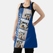 4 Foto Filmstreifen Collage Script Name Royal Blue Schürze (InSitu)