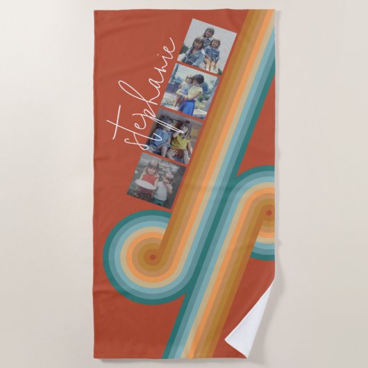 4 Foto Filmstreifen - Script-Name - Retro-Linie Ar Strandtuch (Vorderseite)