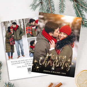 4 FOTO Frohe Weihnachten Gold Sparkle Gruß Holi