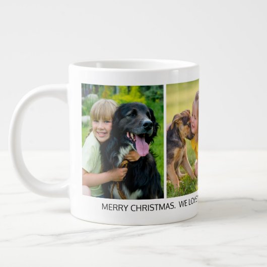 4 Foto Frohe Weihnachten Großeltern Großkind Jumbo-Tasse (Links)