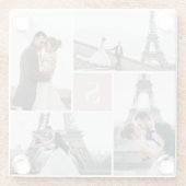 4 Foto Gallerie und Farbblock Monogramm Glasuntersetzer (Rückseite)