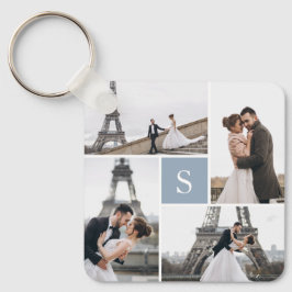 4 Foto Gallery Dusty Blue Monogram Schlüsselanhänger