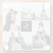 4 Foto Gallery und Monogramm Glasuntersetzer (Rückseite)