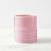 4 Foto Girly Pink Fun Beste Tante je Definition Zweifarbige Tasse (Mittel)