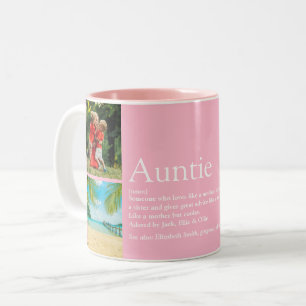 4 Foto Girly Pink Lustige Beste Tante Aller Zeiten Zweifarbige Tasse